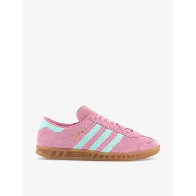Adidas Originals Adidas Womens Bliss Pink Hamburg Low-top Suede Trainers