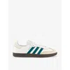Adidas Originals Womens Cloud White Legacy Teal Samba Og Logo-print Leather Low-top Trainers In Cloud White Legacy Teal