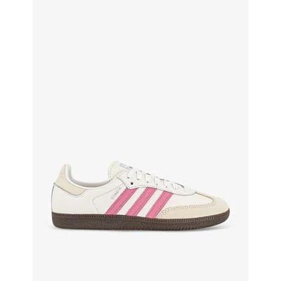 Adidas Originals Adidas Womens Cloud White Lucid Pink W Samba Og Logo-embellished Leather Low-top Trainers