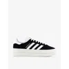 Adidas Originals Womens Core Black Gazelle Bold Brand-stripe Suede Low-top Trainers Eur 38/5 Uk In Core Black