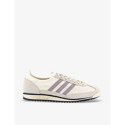 Adidas Originals Adidas Womens Cream Lilac Navy Sl 72 Suede And Mesh Low-top Trainers