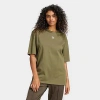 Adidas Originals Adidas Essentials Lifestyle Trefoil Logo Cotton T-shirt In Olive Strata