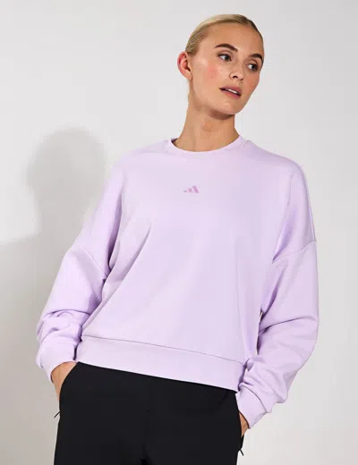 Adidas Originals Adidas Women's Essentials Small Logo Feelcozy Sweatshirt In Purple