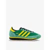 ADIDAS ORIGINALS ADIDAS WOMEN'S GREEN YELLOW SL 72 RS SUEDE AND MESH LOW-TOP TRAINERS
