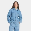 Adidas Originals X Kseniaschnaider 3-stripe Denim Jacket In Light Denim
