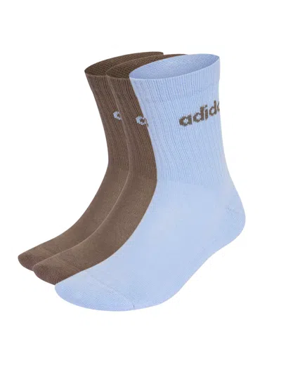 Adidas Originals Adidas Women's Linear Crew Cushioned Socks 3 Pairs In Multi