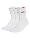 Adidas Originals Adidas Women's Linear Crew Cushioned Socks 3 Pairs In White
