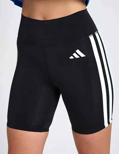 Adidas Originals Adidas Women's Optime Essentials 3-stripes Short Leggings In Black