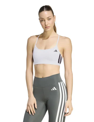 Adidas Originals Adidas Women's Optime Essentials 3-stripes Light Support Sports Bra In White