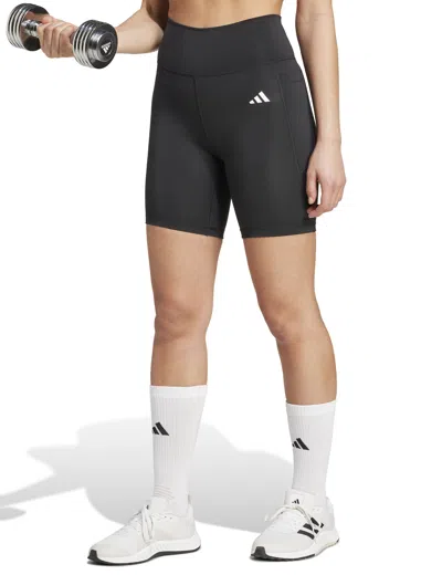 Adidas Originals Adidas Women's Optime Essentials Stash Pocket 7-inch Short Leggings In Black