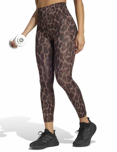 Adidas Originals Adidas Women's Optime Essentials Workout Leopard 7/8 Leggings In Brown