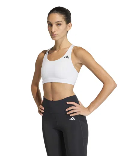 Adidas Originals Adidas Women's Optime Essentials Workout Medium Support Sports Bra In White