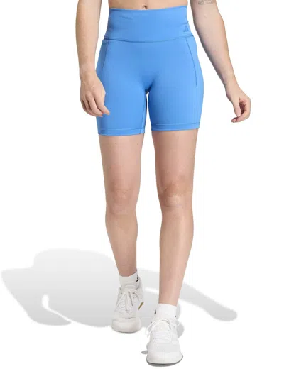 Adidas Originals Adidas Women's Optime Workout Short Leggings In Blue