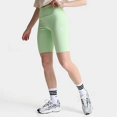 Adidas Originals Adidas Women's Originals Adicolor Essentials Lifestyle Bike Shorts In Semi Green Spark