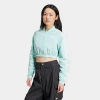 Adidas Originals Adidas Women's Originals Adicolor Teamgeist Crop Track Top In Semi Flash Aqua