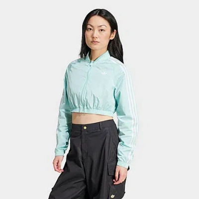 Adidas Originals Adidas Women's Originals Adicolor Teamgeist Crop Track Top In Semi Flash Aqua