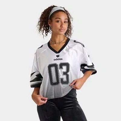 Adidas Originals Adidas Women's Originals Adilenium Season 3 Short-sleeve Crop Jersey Shirt In White