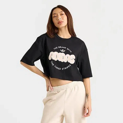 Adidas Originals Adidas Women's Originals Bubble Crop T-shirt In Black 