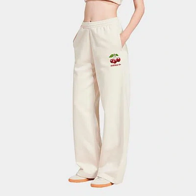 Adidas Originals Adidas Women's Originals Cherry Wide-leg Jogger Pants In Wonder White