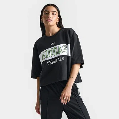 Adidas Originals Adidas Women's Originals Cropped T-shirt In Black/semi Green