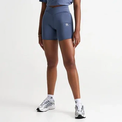 Adidas Originals Adidas Women's Originals Cross Waist Biker Shorts In Preloved Ink 