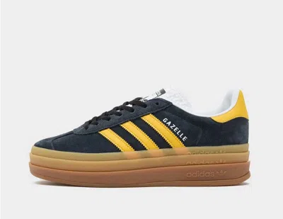 Pre-owned Adidas Originals Adidas Women's Originals Gazelle Bold Platform Shoes In Black And Yellow
