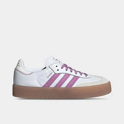 Adidas Originals Sambae Sneakers In White And Purple In White/preloved Purple/off White