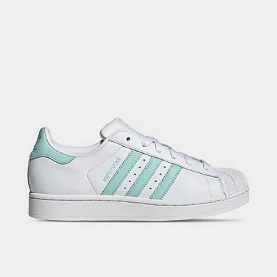 Adidas Originals Adidas Women's Originals Superstar Ii Le Casual Shoes In White/semi Flash Aqua/easy Mint