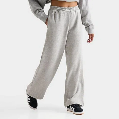Adidas Originals Adidas Women's Originals Wide Leg Fleece Pants In Medium Grey Heather