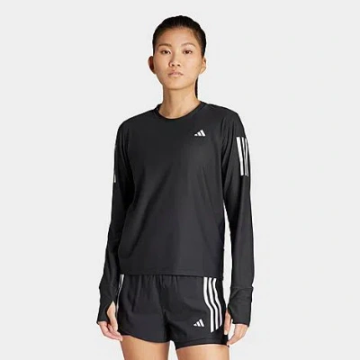 Adidas Originals Adidas Own The Run Long Sleeve Tee In Black 