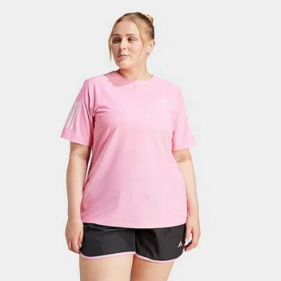 Adidas Originals Adidas Women's Own The Run T-shirt (plus Size) In Bliss Pink