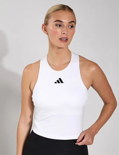 Adidas Originals Adidas Women's Power 3-stripes Racerback Sports Bra Tank Top In White