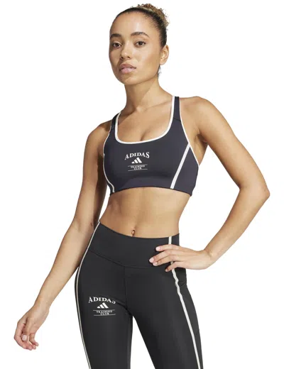 Adidas Originals Adidas Women's Powerimpact Medium Support Heritage Sports Bra In Black