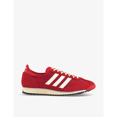 Adidas Originals Adidas Womens Scarlet Red White Black Sl 72 Suede And Mesh Low-top Trainers