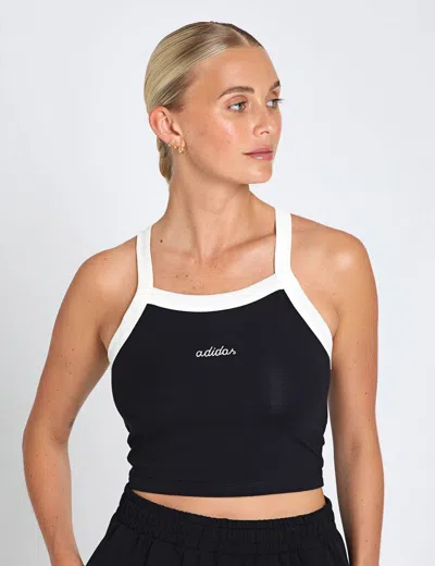 Adidas Originals Adidas Women's Seasonal Essentials Colorpop Tank With Embroidered Graphic In Black