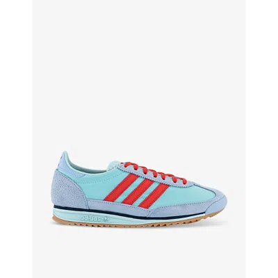 Adidas Originals Adidas Womens Semi Flash Aqua Bright R Sl 72 Leather Low-top Trainers In Blue