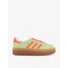 Adidas Originals Gazelle Bold "semi Green Spark" Sneakers In Semi Green Screaming Ora