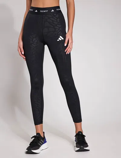Adidas Originals Adidas Women's Techfit Printed 7/8 Leggings In Black