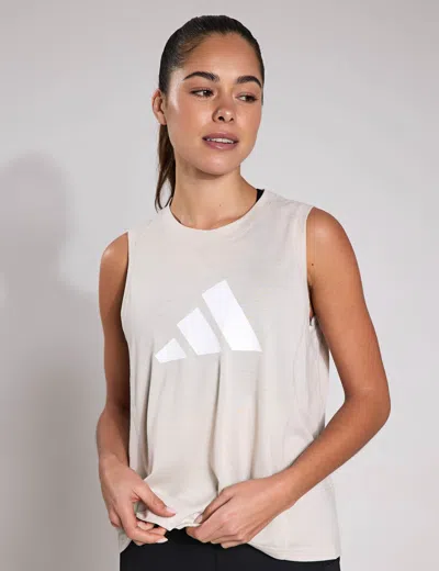 Adidas Originals Adidas Women's Train Essentials Big Performance Logo Training Tank Top In Neutral