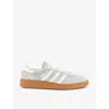 Adidas Originals Womens Handball Spezial Brand-embellished Suede Low-top Trainers Wonder Silver Off Whit In Wonder Silver Off White