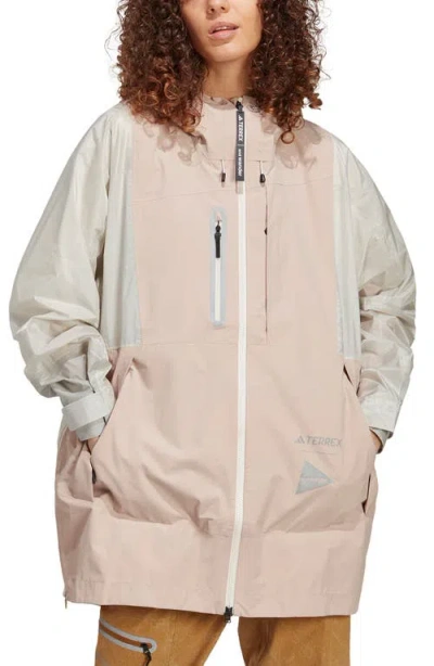 Adidas Originals Adidas X And Wander Terrex Xploric Rain.rdy Water Repellent Hooded Jacket In Pink