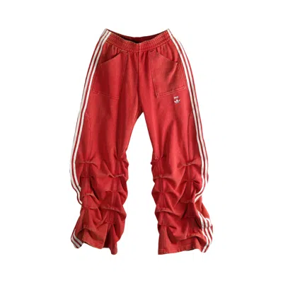 Pre-owned Adidas Originals Adidas X Avavav Pleated Track Ruched Pant 'power Red' | Men's Size M