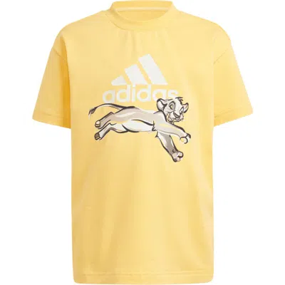 Adidas Originals Adidas X Disney Kids' 'the Lion King' Graphic T-shirt In Spark/chalk White