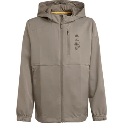 Adidas Originals Adidas X Disney Kids' 'the Lion King' Recycled Polyester Jacket In Brown/ Multicolor/ Carbon
