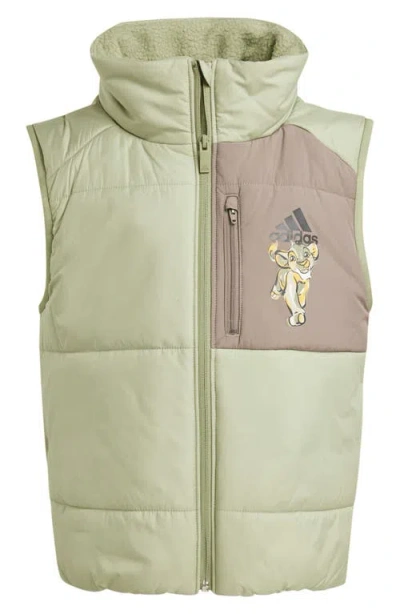 Adidas Originals Adidas X Disney Kids' The Lion King Recycled Polyester Vest In Green/semi Spark/multi