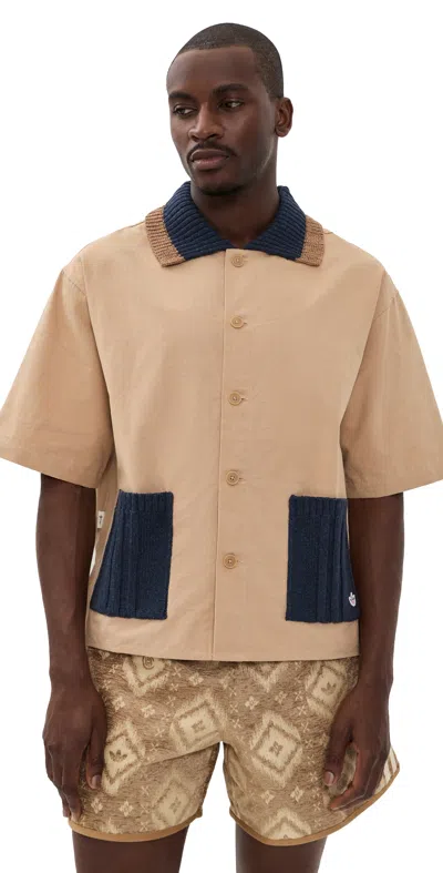 Adidas Originals Adidas X Edison Chen Guayabera Shirt Warm Sandstone In Neutral