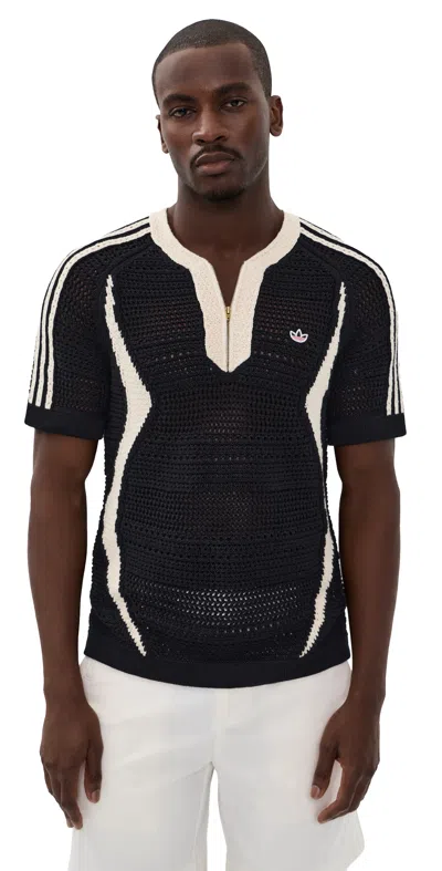 Adidas Originals X Edison Chen Clot Cotton Short-sleeve Sweater In Black
