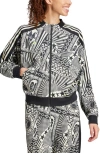 Adidas Originals X Farm Rio Women's Printed Tiro Relaxed Track Jacket In Cream White/black