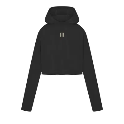 Pre-owned Adidas Originals Adidas X Fear Of God Athletics Base Layer Crop Hoodie 'black' | Women's Size S