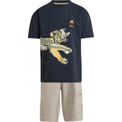 Adidas Originals Adidas X Kids' Disney 'the Lion King' Graphic T-shirt & Shorts Set In Multi